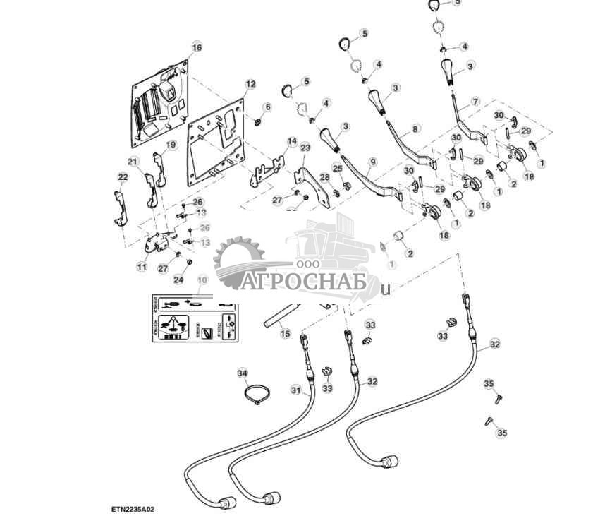 Рычаги селективного регулирования и рычажный механизм, 3 SCV 